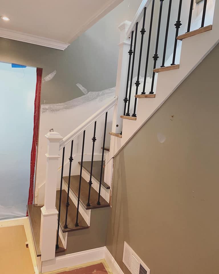 Upgraded staircase handrail in Roswell home