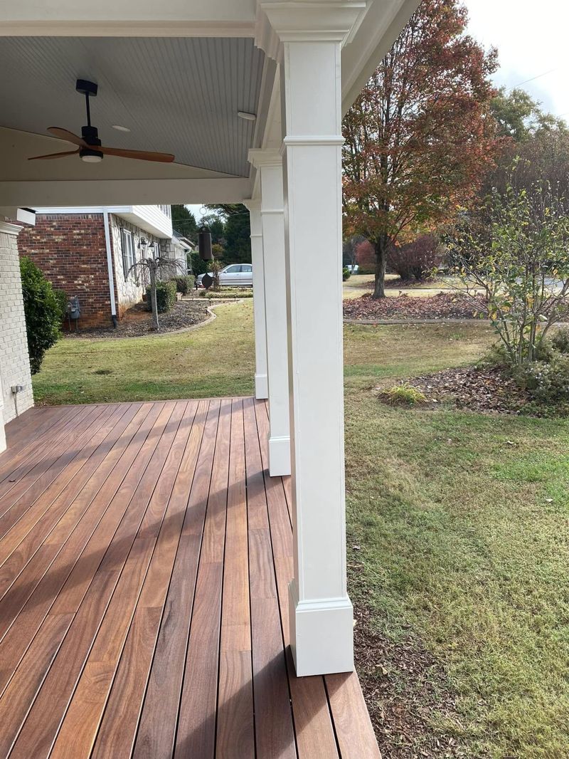 Craftsman columns with decorative base blocks
