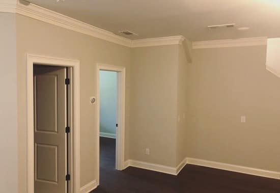 Crown molding carried through hallway