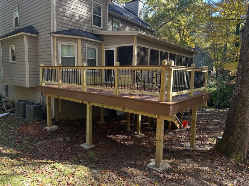 Completed Marietta deck renovation with outdoor living space